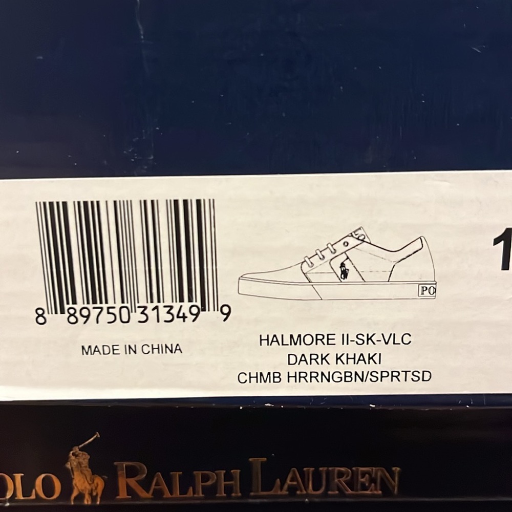 Polo Ralph Lauren Halmore Herringbone Shoes Sneakers khaki brown Men’s Size 11.5 - Picture 12 of 12